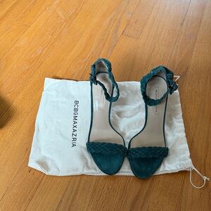 BCBGMaxAzria Women's Teal Braided Heels (made in Italy)